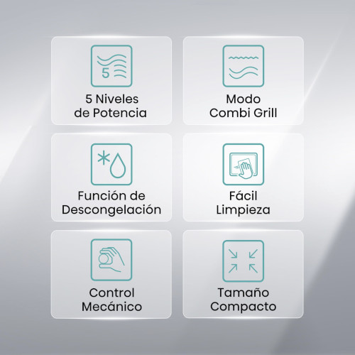 Microondas 20L 700W Hisense H20MOWP1HG Grill Blanco - foto 3