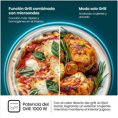 Microondas 23L 1000W Hisense H23MOBS5HG4 Grill Negro - foto 2