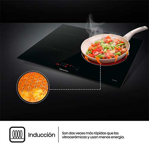 Placa de Inducción 60cm 3 Zonas Hisense HI6311BSCE 1 Zona 29 cmNegro - foto 2