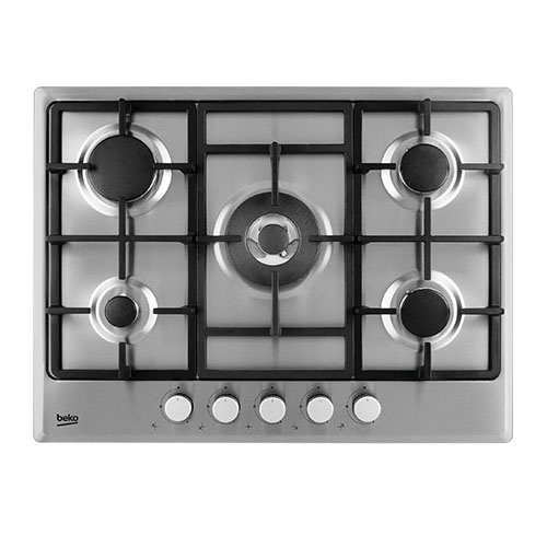 Placa a Gas 5 Fuegos BEKO HIAW75225SL Inox