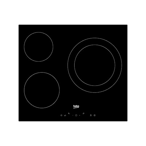 Vitrocerámica 3 Zonas 60cm Beko HIC63402T Negro