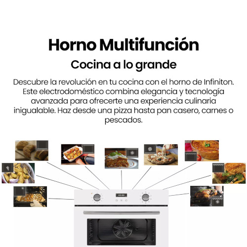 Horno Multifunción 45cm 45L Infiniton HORNO40ACW0 Convección Blanco Clase A - foto 2