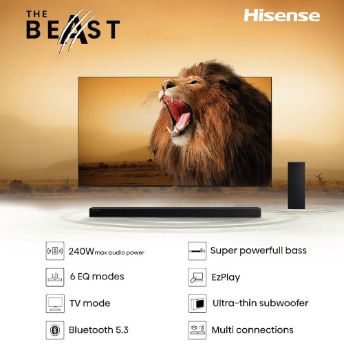 Barra de Sonido 240W Hisense HS2100 Bluetooth Negro - foto 3