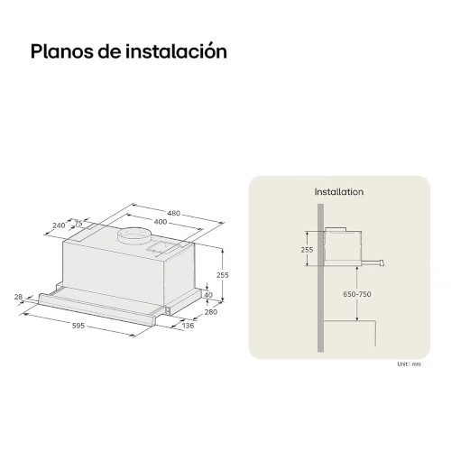 Campana 60cm Integrable LG HT3Z2413S 600m³/h C. - foto 2