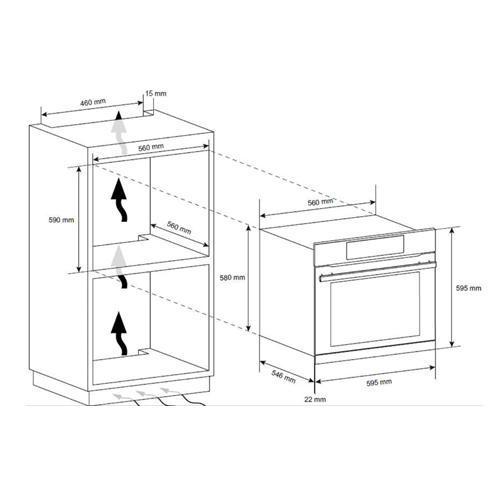 Horno multifunción 60cm 70L Haier HWO60SM5B5BH negro A+ - foto 3