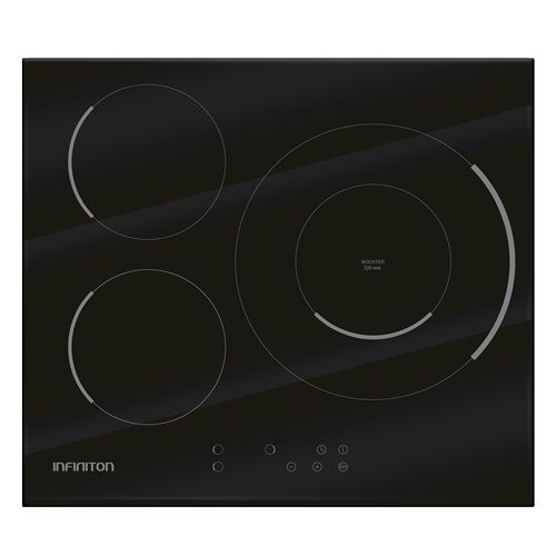 Inducción 3 fuegos 60cm Infiniton IND320B 1-32cm