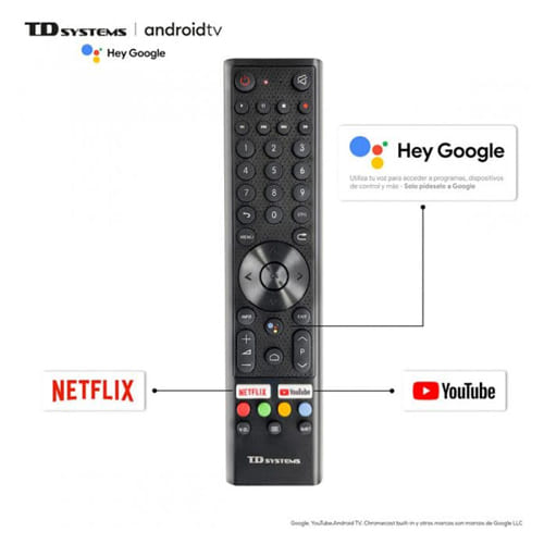 Televisor LED Full HD 39.5" TD Systems L40C9016SPLUS Android TV Hey Google Clase F - foto 3