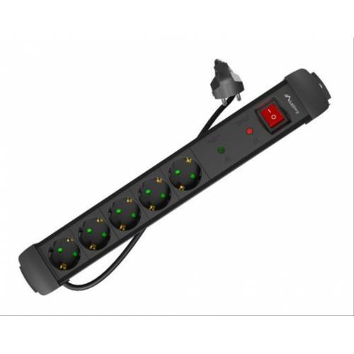 Lanberg SP1-05F-0150-BK base múltiple 1,5 m 5 salidas AC Interior Negro