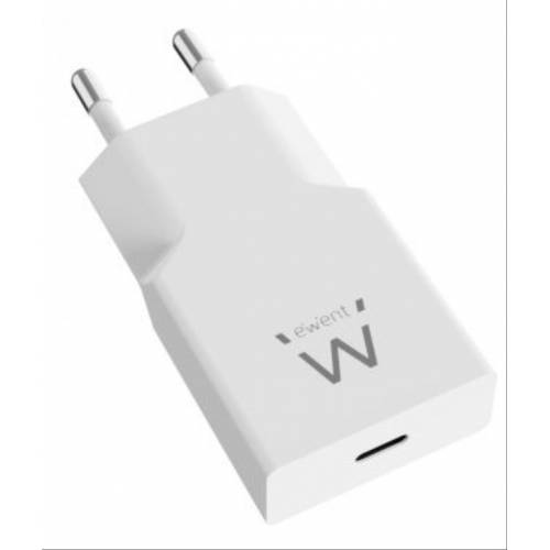 Ewent Cargador Rápido USB-C PD de 20W con Tecnología GaN y Diseño Ultrafino