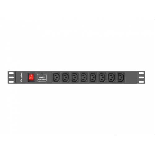 Lanberg PDU-08I-0200-C20-BK unidad de distribución de energía (PDU) 8 salidas AC 1U Negro