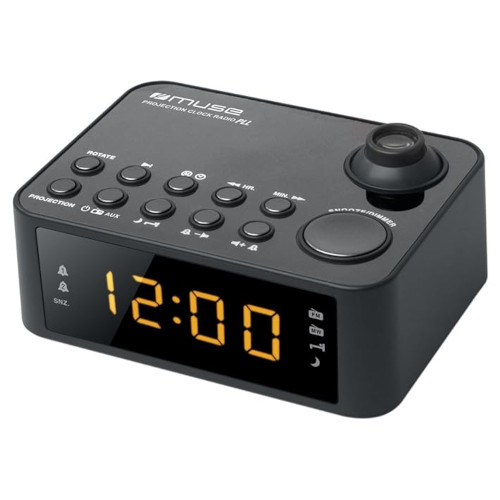 Radio Reloj Muse M178P Con Proyección de hora Negro