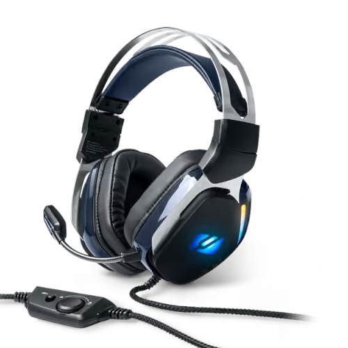 Auriculares Diadema Gaming Muse M230GH Micrófono Negro Plata