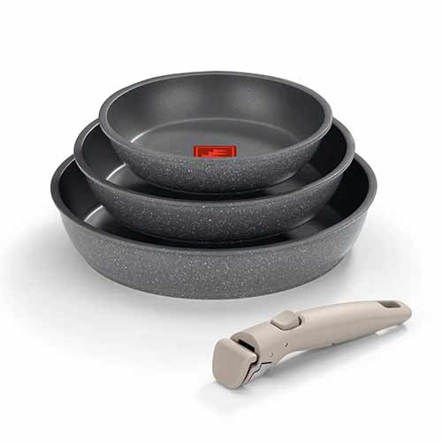 Set 3 sartenes 20, 24, 26 cm One Click Pietra Monix M831303 Aluminio Forjado
