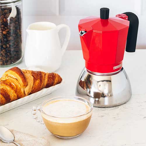 Cafetera 6 Tazas Monix M863106 Inducción Inox Rojo - foto 2