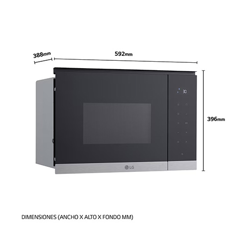 Microondas 25L 900W LG MG7Z2593D Grill Cristal Negro Inox - foto 2