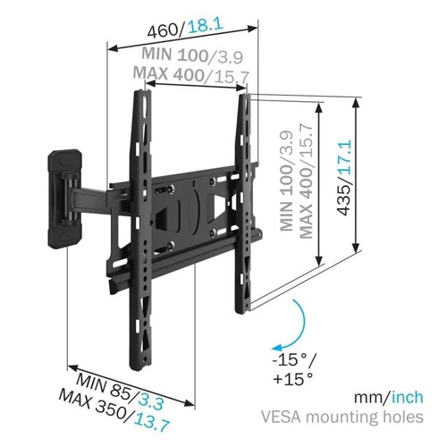 Soporte TV 35-55" 1 brazo giro 120º Vogel's Mount MNT204 - foto 2