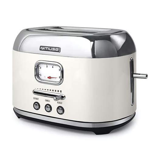Tostador 2 Rebanadas 1000W Muse MS120SC Crema