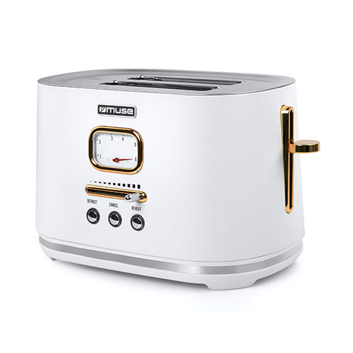 Tostador 2 Ranuras 1000W Muse MS130W Blanco