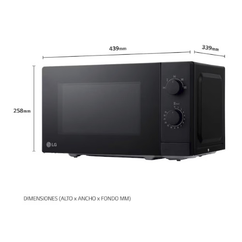 Microondas 20L 700W LG MS2082F Negro - foto 2