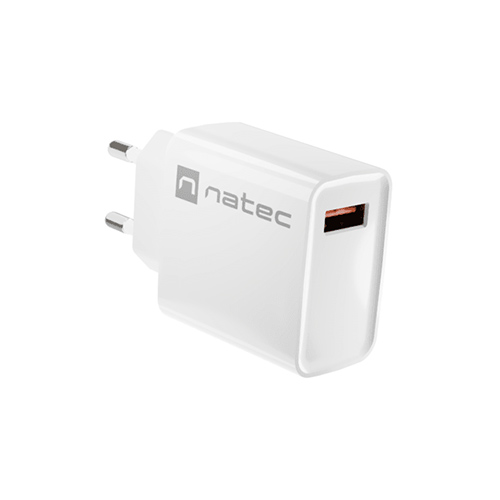 Cargador de casa 3.0 Natec Ribera 18W USB-A blanco