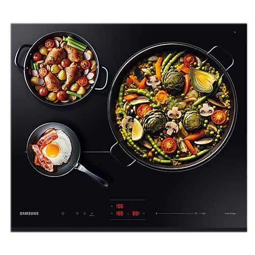 Inducción 3 Zonas 60cm Samsung NZ63C4036GKU1 1 Zona 32cm Negro