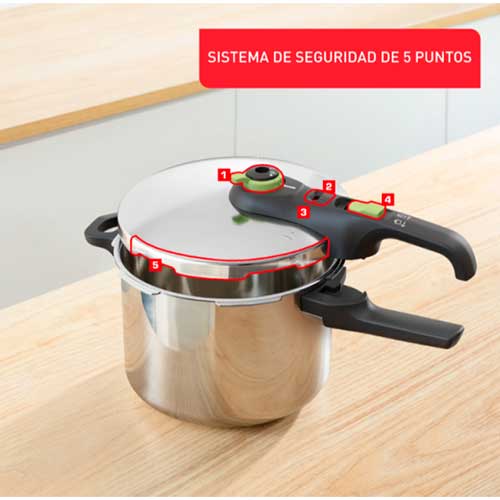 Olla A Presión 6L Tefal P25807 SECURE TRENDY - foto 3