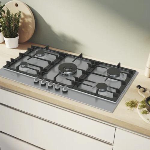 Encimera Gas 5 Fuegos 90cm Bosch PCR9A5I90 Natural Inox - foto 2