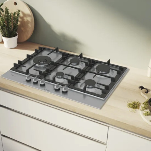 Encimera Gas 5 Fuegos 75cm Bosch PCS7A5I90 Natural Inox - foto 2