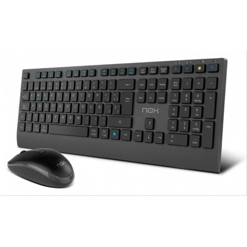 NOX NXLITEDUOSP teclado Ratón incluido Hogar RF Wireless + Bluetooth QWERTY Español Negro