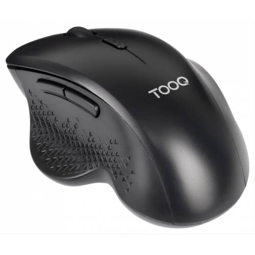TooQ Ratón Inalámbrico Ergonómico 1600 DPI, 6 botones, Negro