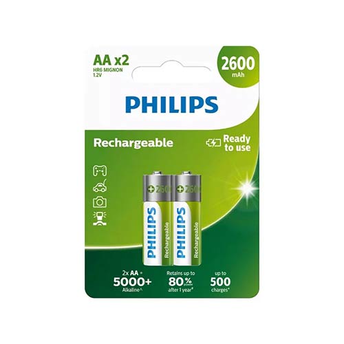 Blister 2 Pilas Recargable HR6 AA PHILIPS 2600ma