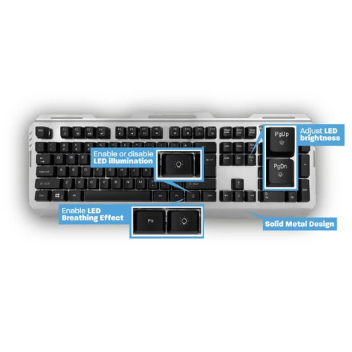 Teclado Ewent Pl3312 Gaming Usb Negro/plata Retroiluminado - foto 3