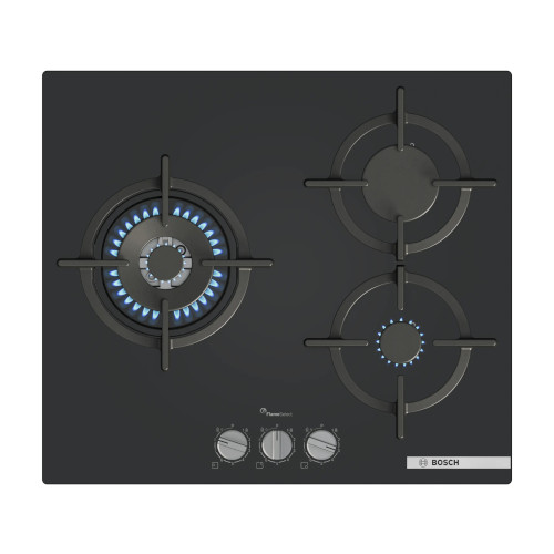 Cristalgas 3 Fuegos 60cm Bosch PPC6A6I10 Negro