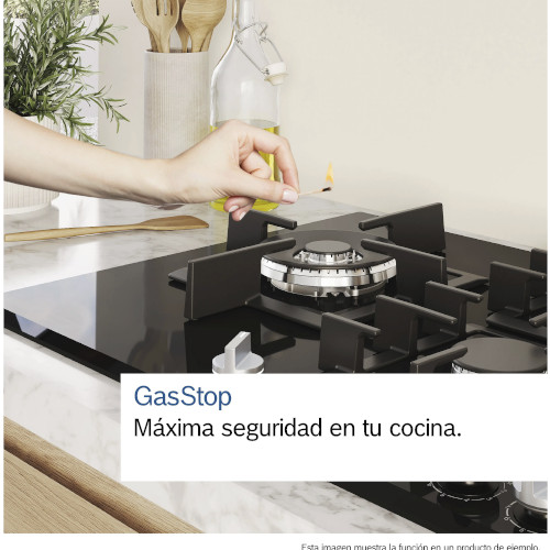 Cristalgas 5 Fuegos 90cm Bosch PRS9A6H40 Natural Negro - foto 3