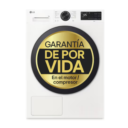 Secadora 9kg Bomba de Calor LG RHX5009TLB Blanco Clase B