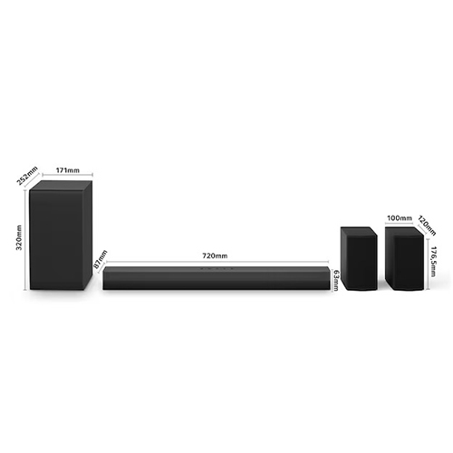 Barra de Sonido 400W LG S40TR Subwoofer Negro - foto 3