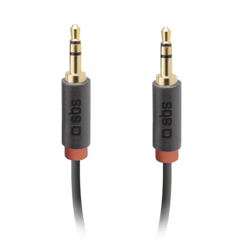 Cable de Audio Stereo Jack 3,5 mm SBS TECABLE35KR para Móviles y Smartphones Negro