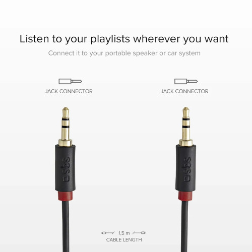 Cable de Audio Stereo Jack 3,5 mm SBS TECABLE35KR para Móviles y Smartphones Negro - foto 2