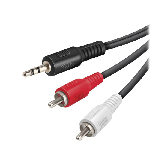 Cable de Audio Estéreo Jack 3,5 mm macho -2 RCA macho VIVANCO VVAJACK2RCA50MMK Negro