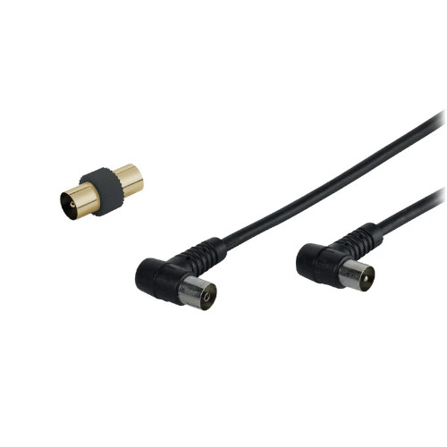 Cable de Antena TV/Radio 90 dB VIVANCO VVANCABMF15090K Coaxial macho - coaxial hembra en ángulo Negro