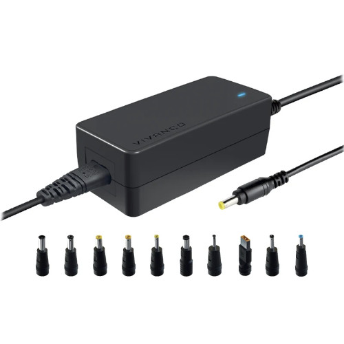 Fuente de Alimentación Universal 45 W VIVANCO VVITADAPT45WUN 10 Conectores Intercambiables Negro