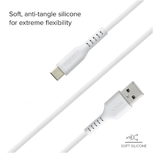 Cable de Datos y Carga USB A USB-C SBS TECABLEMICRO15W 1,5m Blanco - foto 3