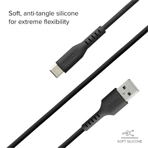 Cable de datos USB 2.0 - Type-C SBS TECABLEMICROC15K Negro - foto 3