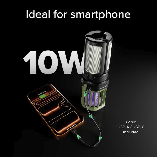 Linterna Exterior 3 en 1 con Power Bank 3000 mAh USB-C SBS TEBB3000OUTMOSQK Luz Antimosquitos Negro - foto 3