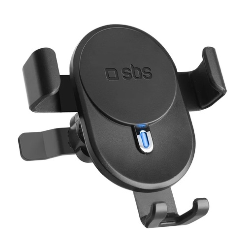 Soporte de Coche 15W Carga Inalámbrica SBS TESUPWIR15SCREW Clip de Tornillo para Rejilla Negro