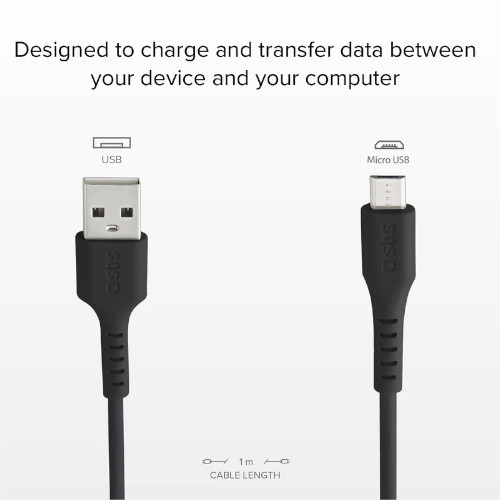 Cable de datos USB 2.0 - Micro USB SBS LTHL200 Negro - foto 3