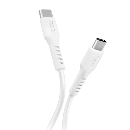 Cable de Datos y Carga 1 m USB-C - USB-C SBS TECABLETCC10W Blanco