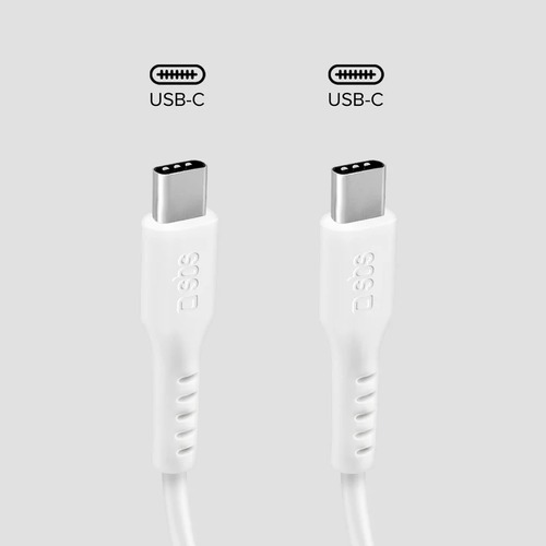 Cable de Datos y Carga 1 m USB-C - USB-C SBS TECABLETCC10W Blanco - foto 2