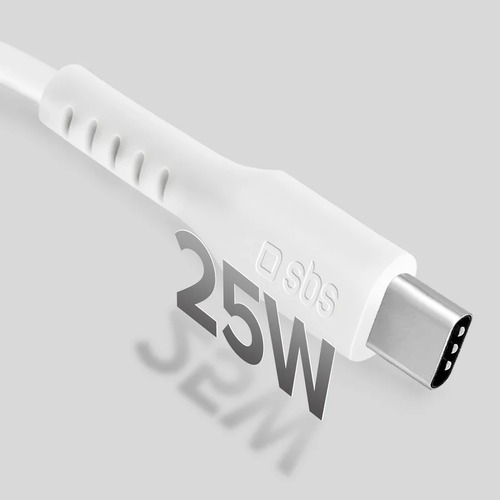 Cable de Datos y Carga 1 m USB-C - USB-C SBS TECABLETCC10W Blanco - foto 3