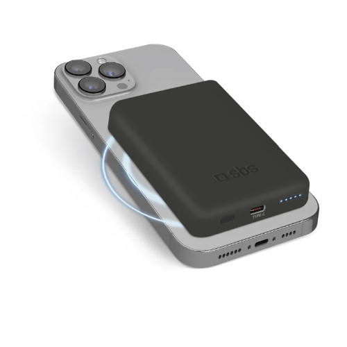 Powerbank 5000 mAh SBS TEBB5000MAG1CK Cárga Rápida Negro